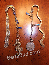 peace and seahorse bookmarks